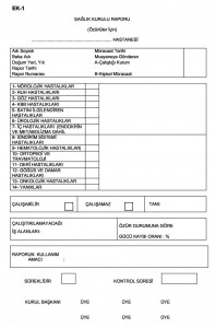 Tek imzalı sağlık raporu örneği