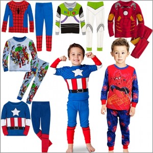 Kids-pajamas-set-chilren-boys-girls-clothing-long-suit-toddler-Pyjama-pajama-child-cartoon-Superman-Spider