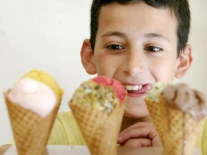 Ammar with some of the ice cream from Balhas Pastry in Brunswick.